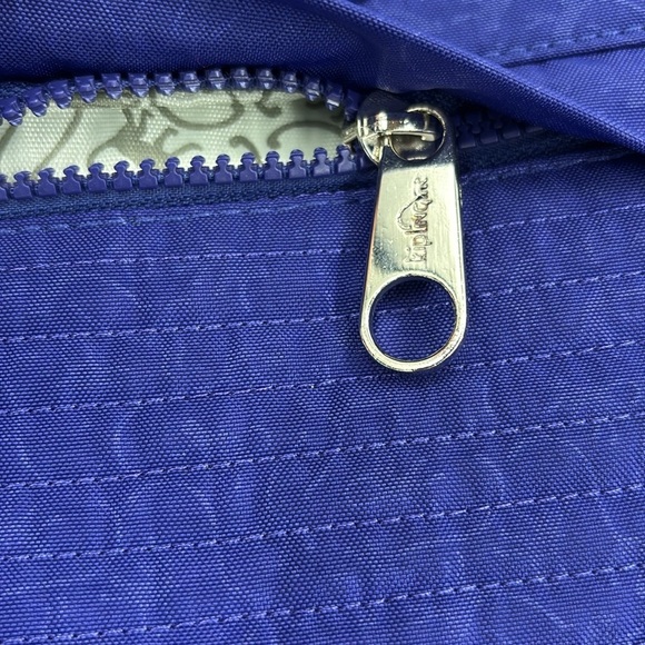 Kipling Zip-Top Tote with Adjustable Shoulder Strap Monkey Print Royal Blue NWT! - Picture 8 of 13